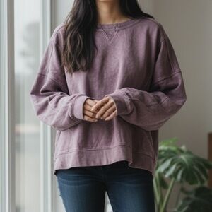 Danskin Oversized Sweatshirt Purple Mineral Wash XL